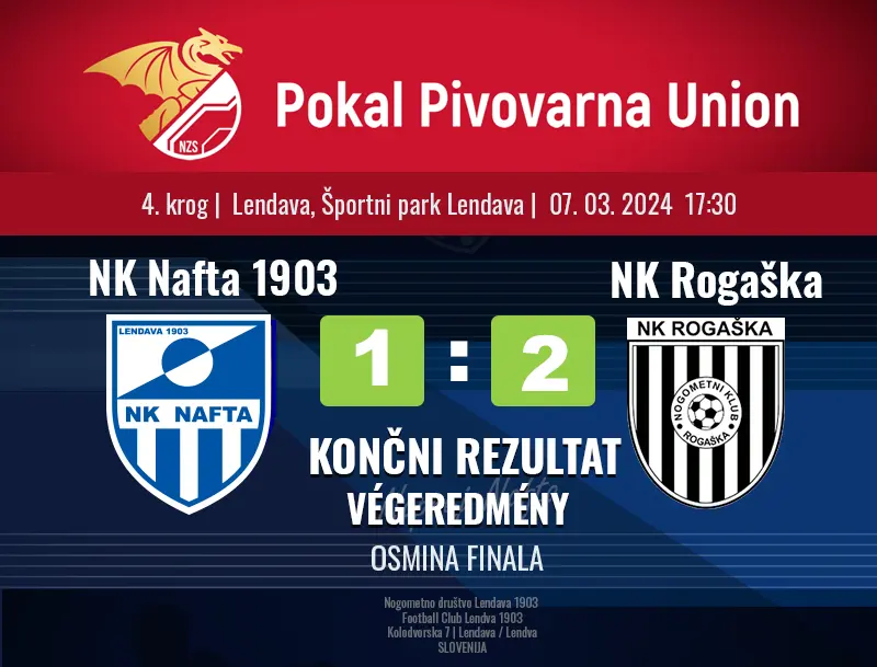 4. krog |  Nafta 1903 – rogaška 1903 1:2 (0:0)