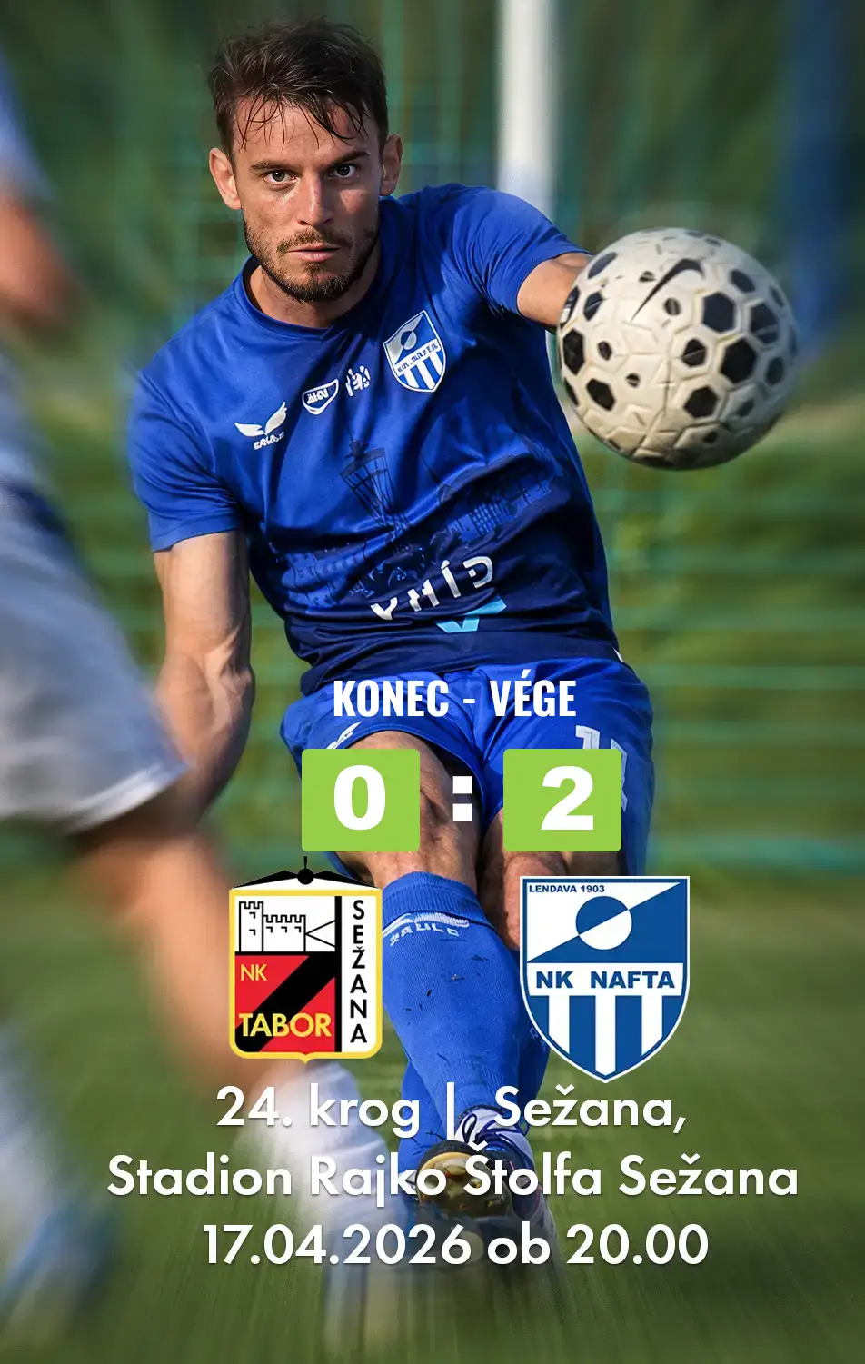 24 krog Sežana, Stadion Rajko Štolfa Sežana17 04 2026 9