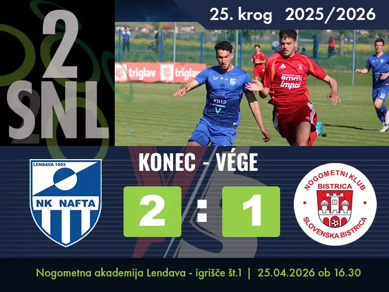 25krog Lendava Nogometna akademija Lendava igrišče št 1 25.04.2026 9