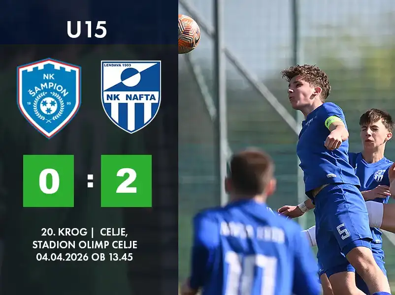 U15 20. krog Celje Stadion Olimp Celje 04.04.2026 ob 11 30 2