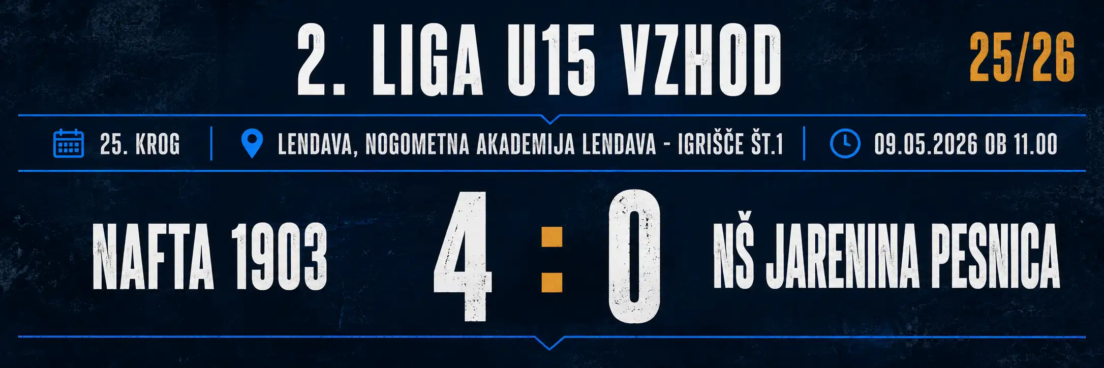 U15 25. krog Lendava, Nogometna akademija Lendava